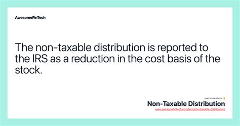 non taxable distributions